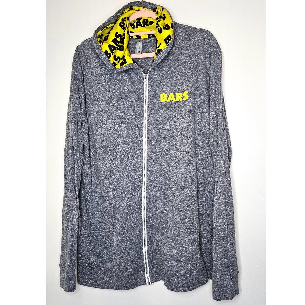 Blue Generation BARS Soft Lightweight Tribled Zip Up Hoodie, XL, Heathered Grey